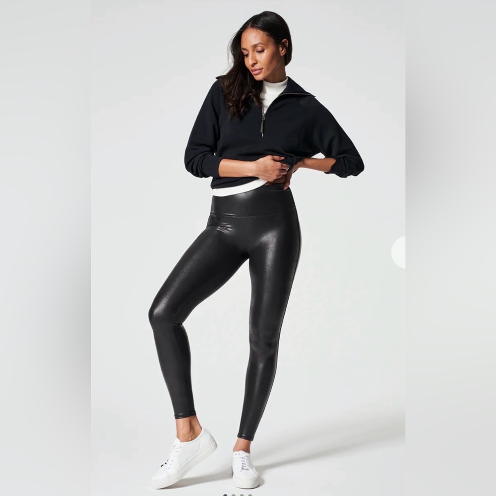 SPANX Faux Leather Leggings NWT Sz L